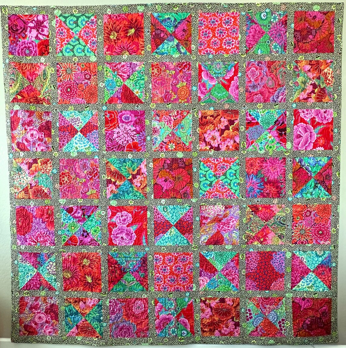 Vintage Hour Glass Quilt Kit Featuring Kaffe Fassett Collective Fabrics