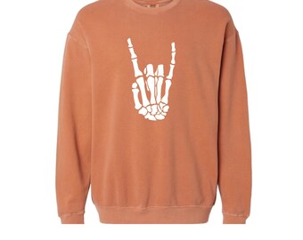 Halloween Skeleton Rocker Hand Sweatshirt