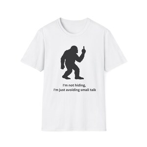 Funny Bigfoot Flipping Off T-Shirt: Sarcastic Sasquatch Humor