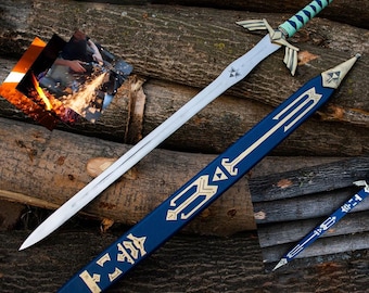 Réplica de la Espada Maestra de Link de The Legend of Zelda, espada coleccionable de fantasía, accesorio hyliano, regalo para él, cosplay de papá y decoración de pared