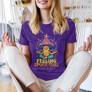 Spore-tual Unisex Tee, Psychedelic Cotton Shirt, Gift for Mushroom Lovers, Yoga Festival Apparel, Unisex Heavy T-Shirt