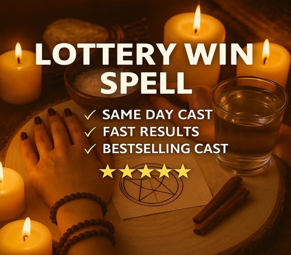 LOTTERY WIN FORTUNE spell, money spell, luck attraction, jackpot spell, wealth magnet, prosperity ritual