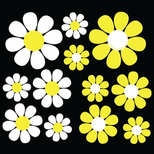 Autocollant Voiture Style Hippie Flower Power - Set De Décalques Floraux Vintage - Neuf