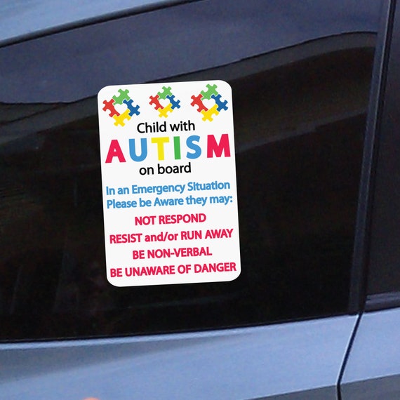 Autism Awareness Car Decal - 5 Inch Disability First Responder Emergency Sticker
