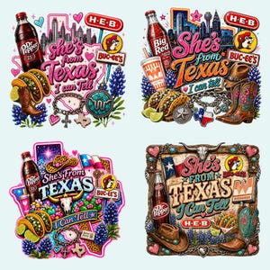 Hon är från Texas, jag kan säga PNG-paket, västerländsk skjortdesign, Texas-flicka PNG, Texas-sublimering, digital nedladdning