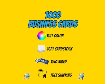 UV Gloss Business Cards: 1000 Full Color, 16pt Stock