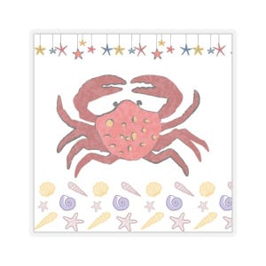 Cute Crab Kiss-Cut Stickers for Ocean Lovers, Fun Laptop Accessories, Coastal Decor, Watercolor Sea Life Art