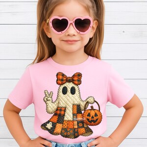Farmhouse Ghost PNG | Spooky Cute Ghost PNG | Patchwork Kids Ghost Sublimation Digital File