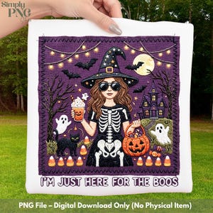 Halloween Witch PNG, Spooky Skeleton Shirt Design, Ghost Sublimation (Digital Download)