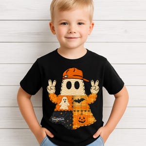 Halloween Ghost PNG | Boy and Girl Patchwork Ghost Sublimation File