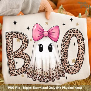 Leopard Print Boo Ghost PNG Bundle, Halloween Coquette (Digital Download)