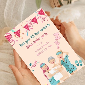 Slumber party birthday invite