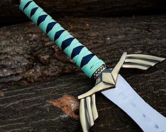 The Legend of Zelda Link's Master Sword Replica, Skyward Blue Blade Full Tang Design, Geschenk für Sie & Ihn, Geschenk zum Jahrestag, Cosplay