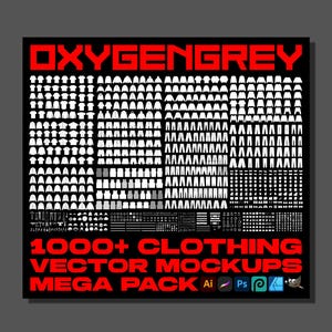 Megapack streetwear-kledingmodel: 1000+ vectorsjablonen (illustrator- en png-bestanden)