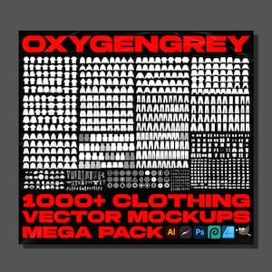 Streetwear Kleidung Mockup Mega Pack: 1000+ Vektor Vorlagen (Illustrator & PNG Dateien)
