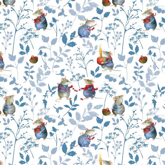Acufactum Baumwollstoff Mauseblau by Daniela Drescher 0,5m