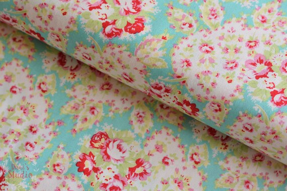 Makower Rosen Patchworkstoffe Baumwollstoffe Stoffe Patchwork Blumen Rosenstoffe