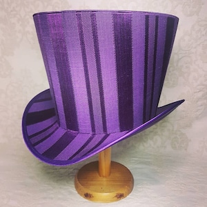 Purple striped festival hat for costuming, reenactment, stage or theatre. Burlesque hat, LARP, Stage costume, 18th century, Victorian topper