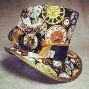 Steampunk Hat, Mini Top Hat, Top Hat, Clockwork Hat, Steampunk Fascinator, Steampunk Wedding, Headband Hat, Mini Hat, Gothic Lolita, Party