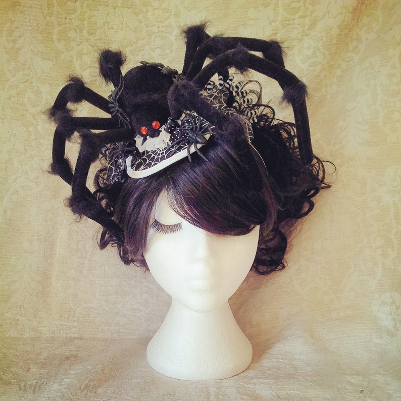 Black and White Halloween Spider Fascinator Spider Hair Etsy