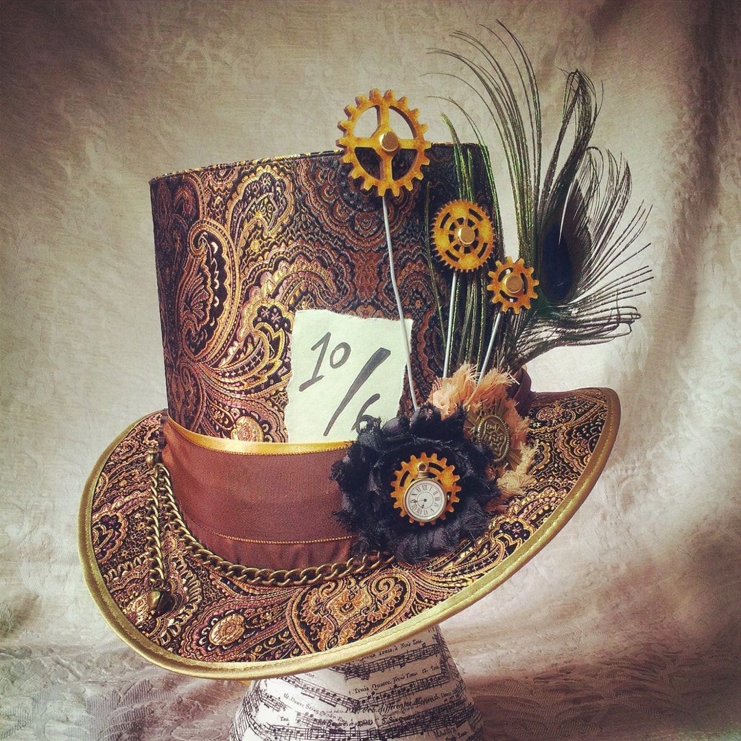 Top Hat, Mad Top Hat, Cosplay Costume, Steampunk Hat, Alice Tea Party