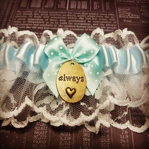 Always garter, Geek bride garter, Fan wear garter, Magic Wedding garter, Alternative wedding, Whimsical garter, Quirky garter, Geek bride