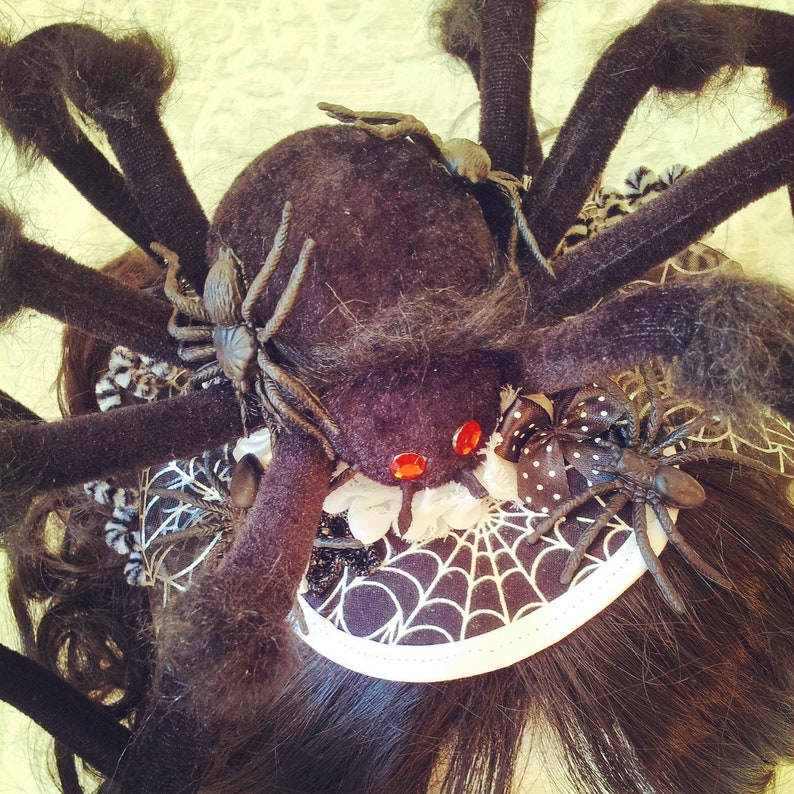 Black and White Halloween Spider Fascinator Spider Hair Etsy