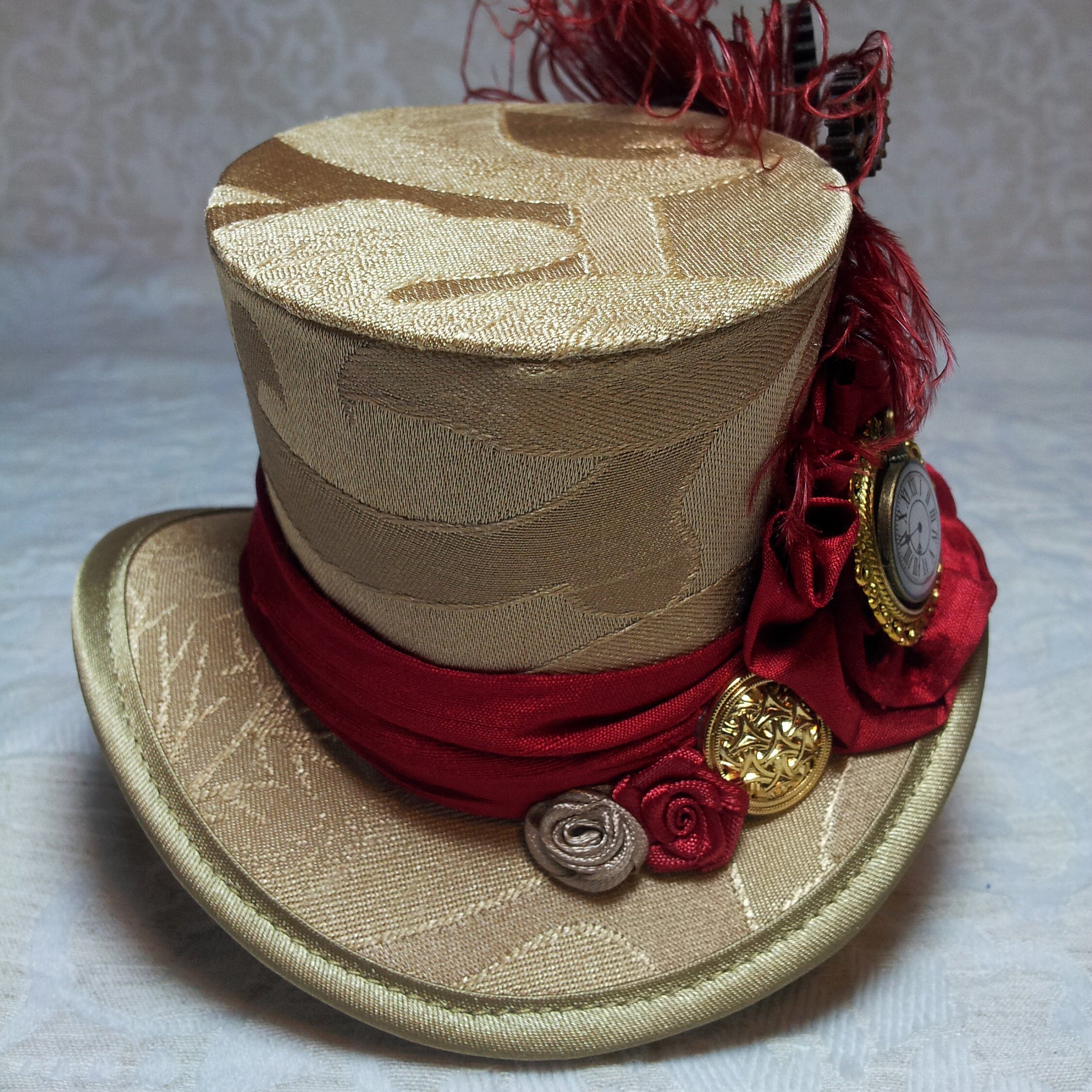 Steampunk hat Steampunk top hat mini top hat gold mini hat steampunk costume cosplay costume Victorian hat