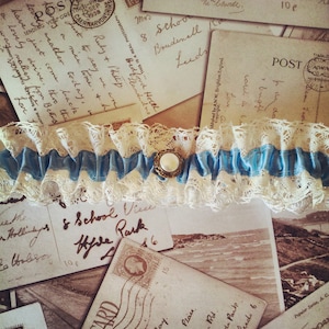 Pearl Garter, wedding garter, bridal garter, lace garter, blue garter, vintage garter, luxury garter, keepsake, something blue, bride gift