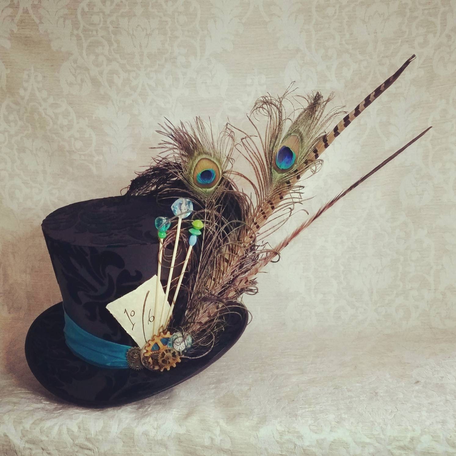 Turquoise Cluster Hat Jazz Feathers