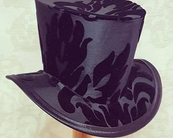 DIY Mini Top Hat: Black Brocade Steampunk Cosplay Hat