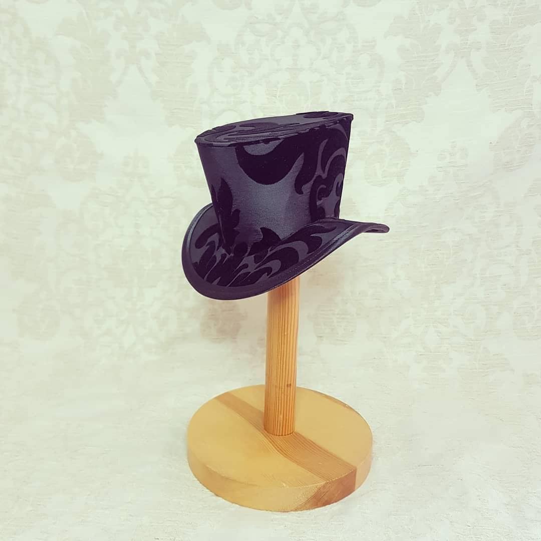 DIY Black Mini Top Hat Black Mini Hat Black Brocade Top Hat Etsy Canada