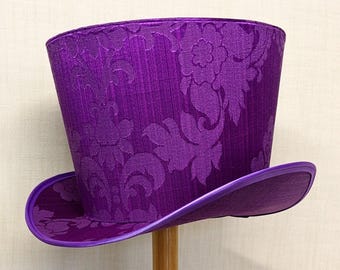 Black Satin Top Hat for Showman, Ringmaster, Steampunk