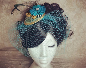 Detachable Birdcage Veil, Short Bridal Blusher, Wedding Headpiece