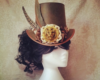 Steampunk hat, Full Size Top Hat, Vegan Top Hat, Custom Top Hat, Cosplay costume, Steampunk Wedding, Festival Hat, Dieselpunk costume hat