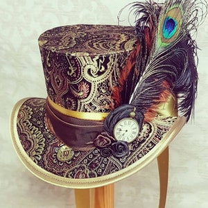 Steampunk Hat, Mini Top Hat, Tea Party, Gothic Hat, Lolita Cosplay, Women Steampunk Hats, Steampunk costume, Cute mini hat, Fascinator hat