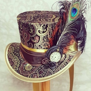 Steampunk Hat, Mini Top Hat, Tea Party, Gothic Hat, Lolita Cosplay, Women Steampunk Hats, Steampunk costume, Cute mini hat, Fascinator hat