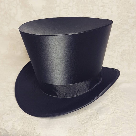 Black Satin Top Hat, Historic Costume, Theater, Burlesque - Etsy