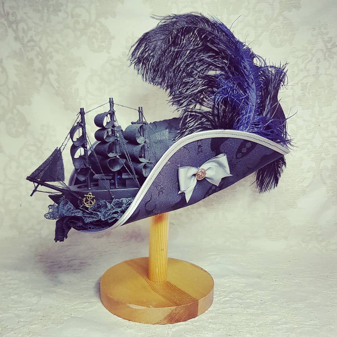 【一点物】 handmade pirate hat gothic Brazen Pirate Hat - the Night Walker of the Tides Tricorne