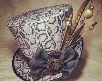Steampunk Full Size Top Hat, Mad Hat, Custom Top Hat for Stage, Reenactment, Theatre and Themed Weddings.  Steampunk Wedding, Festival Hat