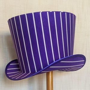 Purple striped festival hat for costuming, reenactment, stage or theatre. Burlesque hat, LARP, Stage costume, 18th century, Victorian topper