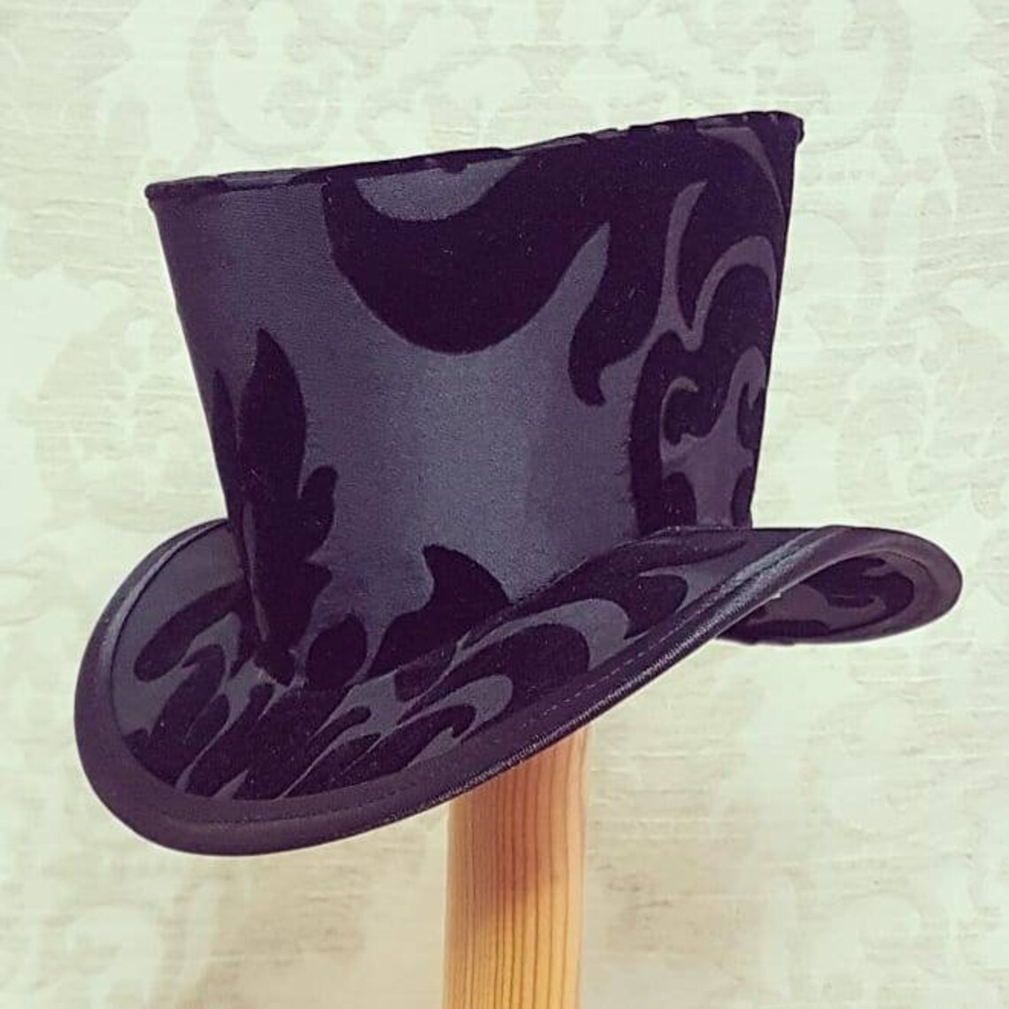 DIY black mini top hat black mini hat black brocade top hat Etsy