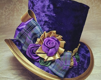 Purple hat, Steampunk hat, Mini Top Hat, Victorian hat, Velvet hat,  Festival hat, Historical hat, Festival fashion, Cosplay hat, Lolita hat