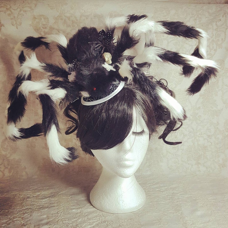 Black and White Halloween Spider Fascinator Spider Hair Etsy