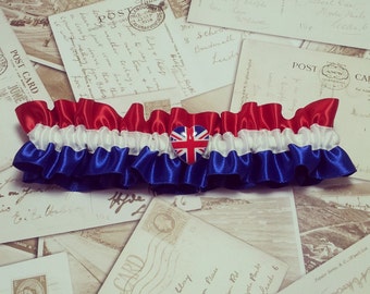 Union Jack Wedding Garter Set: British Bridal Garter