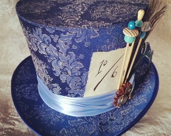 Steampunk hat, Full Size Top Hat, Mad Top Hat, Custom Top Hat, Aristocrat Cosplay hat, Steampunk Wedding, Festival Hat, Reenactment hat