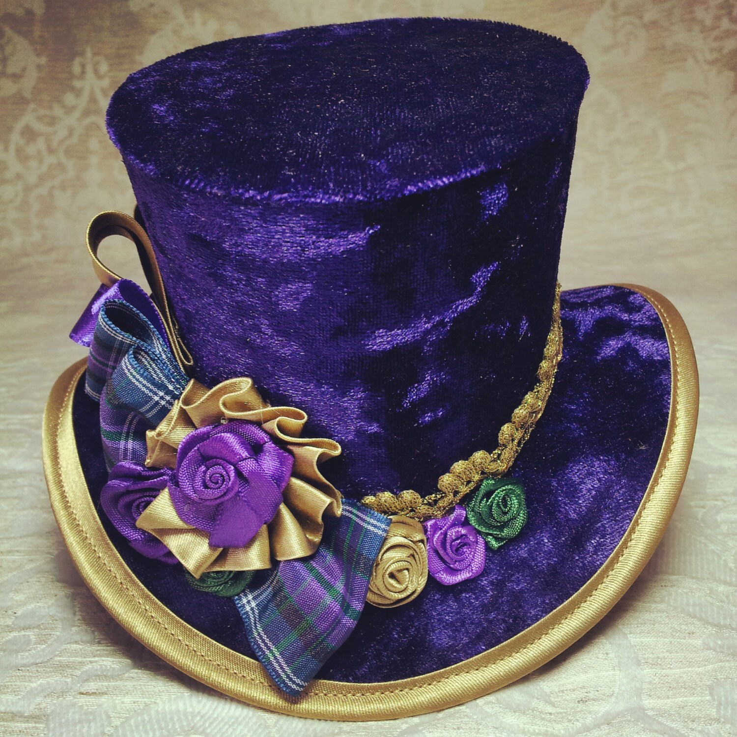 Purple hat steampunk hat mini top hat victorian hat velvet etsy uk