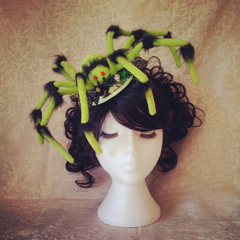 Black and White Halloween Spider Fascinator Spider Hair Etsy
