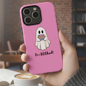 Reading Ghost Phone Case, Halloween Phone Cover for Book Lovers, Librarian Teacher Phone Case for iPhone 16 15 14 Max Samsung S24 S23 S22