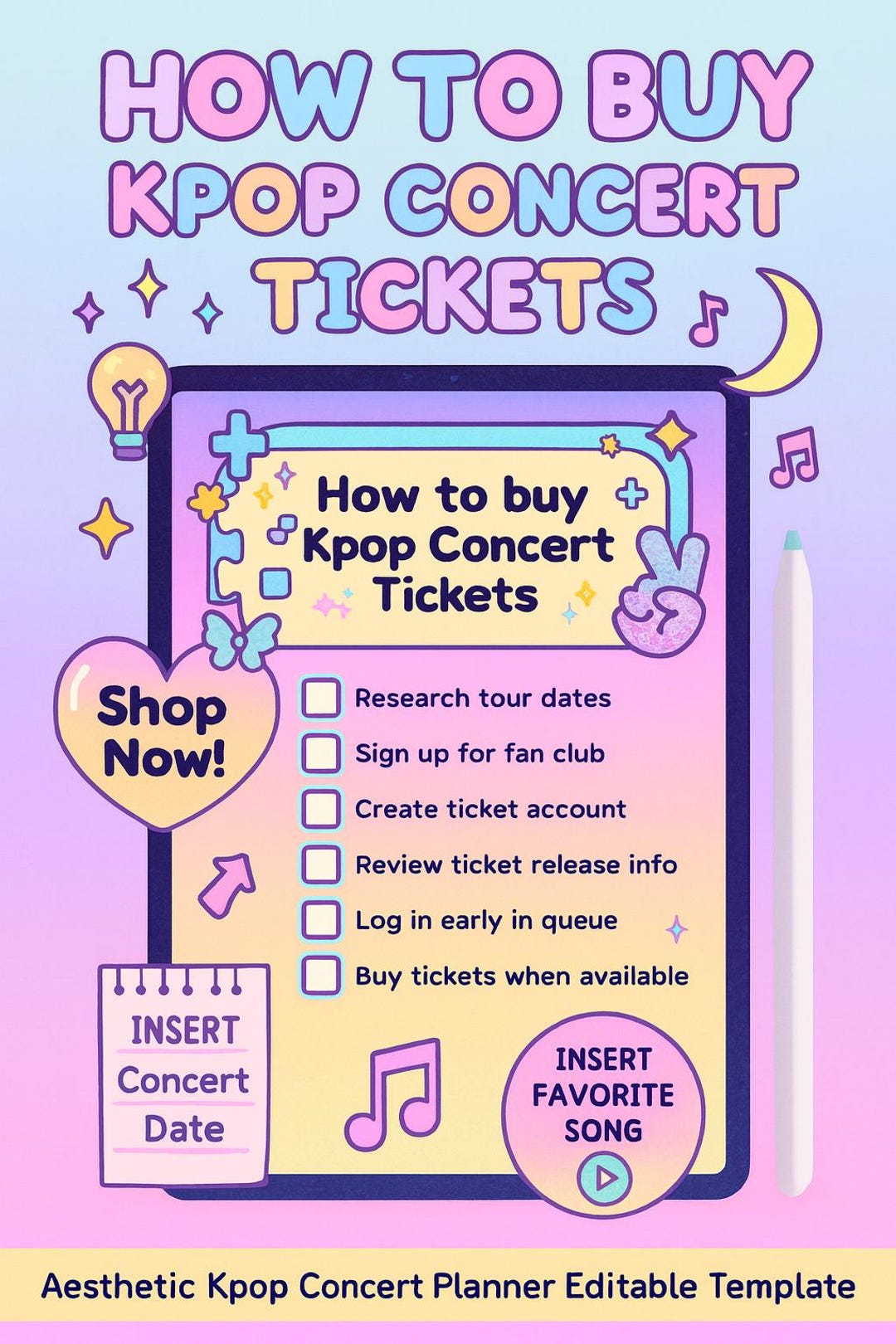 Kpop Concert Ticket Guide & Checklist: Ultimate Fan Tips (PDF Download ...